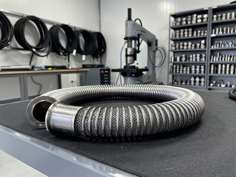 Paslanmaz Metal Spiralli (Flexible) Hortum — tezgâh üzerinde ürün görseli